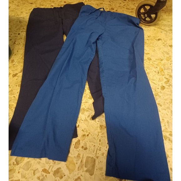 Scrub Bottoms Pair Both XXS 1 Navy 1 Royal Blue - Picture 1 of 4